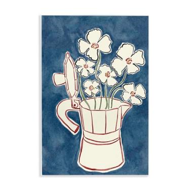 Imagem de Stupell Industries Design artístico de placa de parede Moka Pot Flowers por JJ Design House LLC, 38 x 25 cm