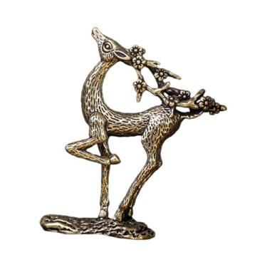 Imagem de Hemobllo Pequena Estatueta de Veado Sika, Enfeite de Mesa de, Decoração de Casa de Alce Dourado