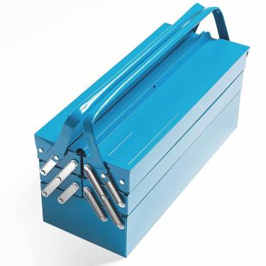 Imagem de Caixa Sanfonada para Ferramentas Tramontina MASTER com 5 gavetas e Alças Fixas Azul 43800005