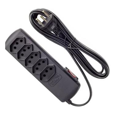 Imagem de Filtro De Linha 5 Tomadas Tripolar 10a 1 M Preto Force Line