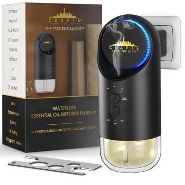 Imagem de Difusor de parede sem fio com plugue de óleo essencial sem água para tomada, artesanato e a cidade - Coleção de aromas de luxo sem fio sem fio sem água para casa, quartos, hotéis, viagens