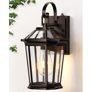 Imagem de VIANIS Luzes de parede externas do crepúsculo ao amanhecer, luminárias externas de bronze polido a óleo para casa, luzes de varanda ORB à prova d'água, suporte de parede externa de alumínio para porta