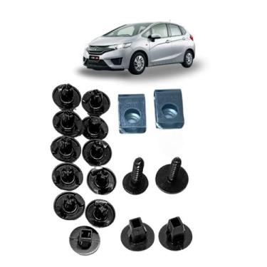 Imagem de 17 Presilhas Grampo Parachoque Diant Honda Fit 09 a 14 - DFEB