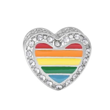 Imagem de BlingNuts Arco-íris coração orgulho casamento amor eterno pingente compatível com pulseiras Pandora Charms
