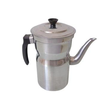 Imagem de Cafeteira Reforçada Alumínio Polido Para Café Chá 1,7Lts - Shopmy