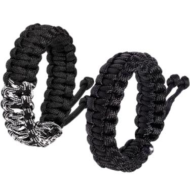 Imagem de Jewever Pulseiras de sobrevivência paracord feitas à mão, esportiva, sobrevivência, para mulheres, homens, casais, acessórios unissex, presente trançado, tamanho ajustável, 7.5, Poliéster, Sem Pedra