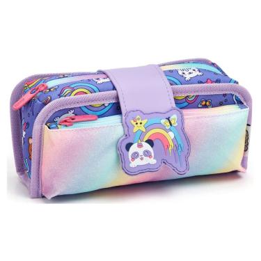 Imagem de Estojo Duplo Necessaire Infantil Escolar Organizador Animais