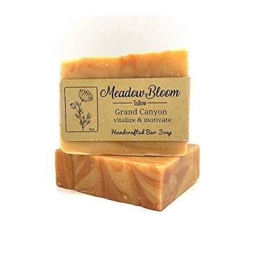 Imagem de Hunter Cattle Co. Meadow Bloom Sabonete em barra de sebo – erva-doce e argila 1 pacote – Feito com 100% natural em barra de sabão artesanal de sebo alimentado com grama – Ótimo para sabonete facial ou