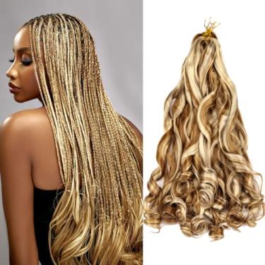 Imagem de Cabelo trançado pré-esticado 50 cm cabelo solto ondulado crochê 8 pacotes grande ondulado cabelo trançado saltitante sintético encaracolado (27613, 66 cm (pacote com 8))