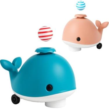 Imagem de Baleia equilibrista musical divertida com bolinha flutuante Azul