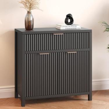 Imagem de Armário de armazenamento Svimi Fluted 2 portas e 1 gaveta com pratelei
