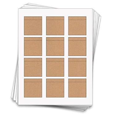 Imagem de 60 etiquetas Dashleigh Kraft Lip Balm – Perfeito para frascos de brilho labial e manchas labiais, impressão a jato de tinta ou laser, 5 x 5,5 cm.