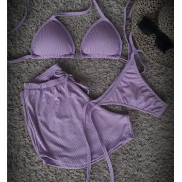Imagem de Biquini e Shortinho malha canelada - NAGAB, Lilás