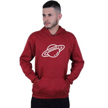 Imagem de Moletom Unissex Canguru Saturno Planeta - Lafre, Vermelho escuro, G