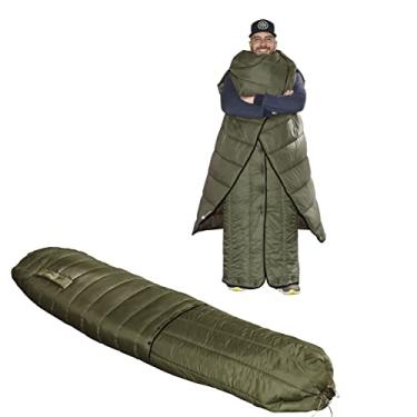 Imagem de onewind Colcha superior, Deluxe com Footbox XL, rede leve e portátil sobre colcha para campistas altos, saco de dormir alternativo para acampamento selvagem, mochila e caminhadas, verde OD