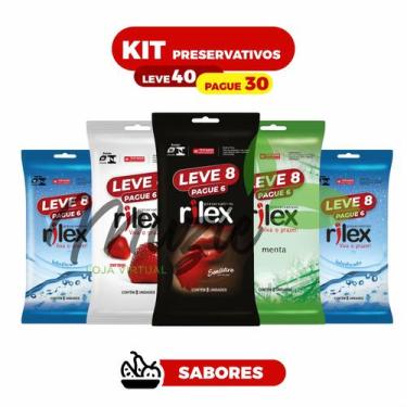 Imagem de Kit 40 Preservativos Camisinhas Rilex são 8 Sensitive + 16 Lubrificado