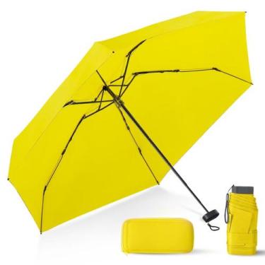 Imagem de Guarda-chuva de viagem LEAGERA Compact com estojo amarelo leve