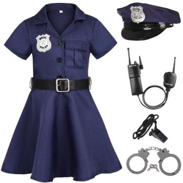 Imagem de Fantasia de policial Gortykor Girls Halloween (7-8 anos)