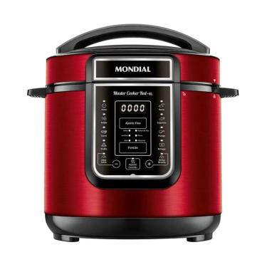 Imagem de Panela de Pressão Elétrica Mondial Digital 6L 1000W Vermelho/Preto 127V - PE-60-6L-RI