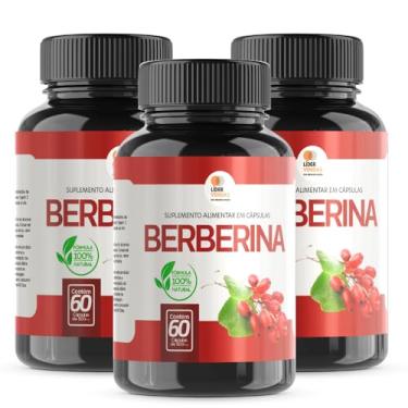 Imagem de Berberina 500mg – Suplemento Alimentar em Cápsulas (60 cáps) - 3 potes