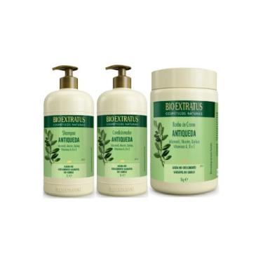 Imagem de  Kit Antiqueda Jaborandi Shampoo + Condicionador + Banho de Creme 1kg 