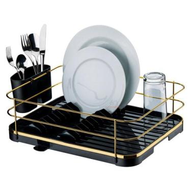Imagem de Escorredor De Louças Para Pratos Copos Porta Talheres Bandeja Bico Fix