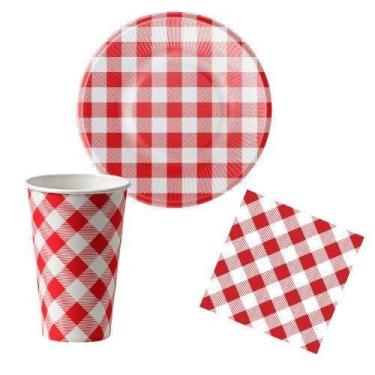 Imagem de Kit 60 Convidados Pratos Copo Guardanapos Papel Festa Junina - Udlandi