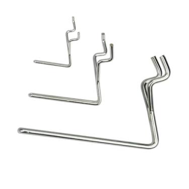 Imagem de Ganchos Pegboard Pacote com 60 ganchos de 2,5 cm + 5 cm + 10,16 cm L - Banhado a zinco - Não cairão - Serve em qualquer placa de pinos - Organize ferramentas, acessórios, bancada de trabalho