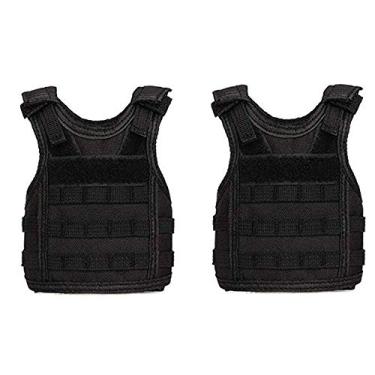 Imagem de UpAuto mini colete de cerveja para garrafa militar suporte de refrigerador para decoração de garrafas frias de 340 ml ou 473 ml, 2pcs-Black