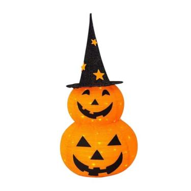 Imagem de oshhni Decoração de abóbora de Halloween, lanterna iluminada por LED, jardim, quintal, à prova d'água, suprimentos para festas, decoração versátil de, Chapéu de Estrela