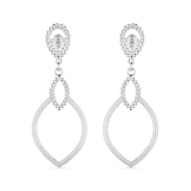 Imagem de Brinco Prateado Luxo Gota De Gala