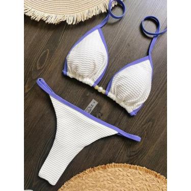 Imagem de Biquini Feminino Sexy Acolchoado com Corda - Maiô Triangular para Prai