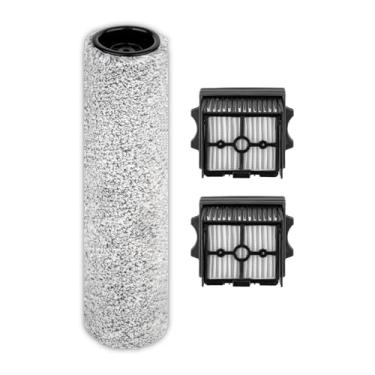 Imagem de (3 peças) Rolos de escova Floor One S9 Artist Pro e filtro HEPA para Tineco Floor One S9 Artist Pro/Stretch S6 / Switch 6 Aspirador Seco Húmido (sem alça), 1 rolo de escova, 2 filtros HEPA