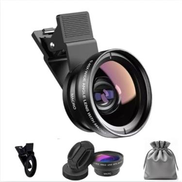 Imagem de Lente para Celular 2 em 1 Profissional Super Angulo Amplo 0,45x e Macro 15x, Super Zoom Ideal Para Fotografos Paisagem Retrátos Vídeos Universal + Bolsa para Transporte