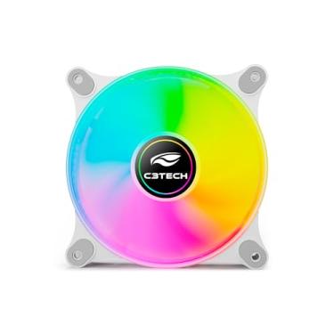 Imagem de Cooler Fan para Gabinete C3Tech F9-L160WH RGB, Branco, 12 cm, conector molex de 4 pinos, 9 Laminas, 1200 RPM