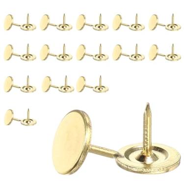 Imagem de YELARXI Tachinhas de unhas de estofamento, pregos para móveis, 3/8 x 3/8 de cabeça chata, alfinetes vintage para pendurar na parede/escritório/decoração de móveis/foto) 0,1 cm A, 30 peças e ouro