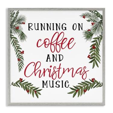 Imagem de Stupell Industries Coffee & Christmas Music Gray Framed Giclee Art, design by Dogwood Portfolio, 61 x 61 cm