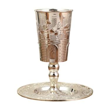 Imagem de YWJLQH Taça de vinho, caneca de café com pires, decoração em, xícara de chá para Páscoa, rituais judaicos, Shabat, casamento