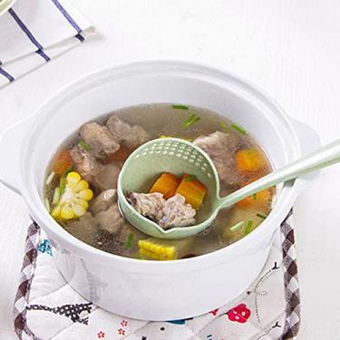 Imagem de HEEPDD Copa de Sopa Com Filtro, Aprofundar Colher Redonda, Alça de Alça de de Candidatura de Mesa de Mesa para Separar Líquidos Sólidos Nan (Verde)