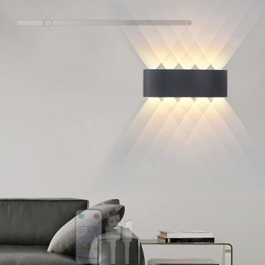 Imagem de Lâmpadas de parede com bateria LED com controle remoto Lâmpada de parede moderna regulável USB recarregável sem fio Iluminação de parede magnética para sala de estar quarto escada corredor (luz quente