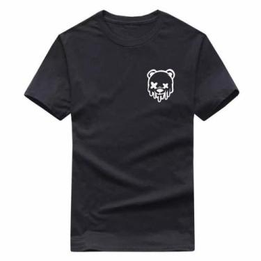 Imagem de Camiseta Personalizada 'Urso' Minimalista - Renovar Confecções, Preto,