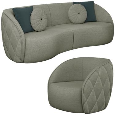 Imagem de Jogo Sofa 288 cm 4 Lug E Poltrona 1 Lug Passion TCE 1026 Linho Moll