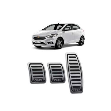Imagem de Pedaleira Chevrolet Onix 2013/2019 Aço Inox Manual Preto