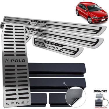 Imagem de Descanso + Soleiras Preto Baixo Relevo Polo Sense Aço inox