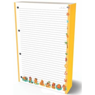 Imagem de Refil Argolado 90g 80 Folhas Cute Capivara Caderno Fichario - Best