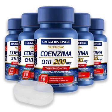 Imagem de Kit 5 Coenzima Q10 200mg Catarinense 30 Cápsulas + Porta Cápsulas