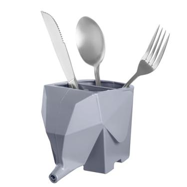 Imagem de Escorredor de Talheres Elefante - (Cinza)