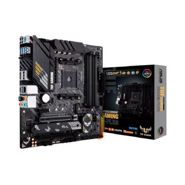 Imagem de Placa Mãe Asus TUF GAMING B550M-PLUS AM4 mATX DDR4 HDMI DisplayPort M.2 USB 3.2 RGB 90MB14A0-C1BAY0