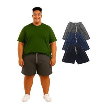 Imagem de Bermuda Tactel Reforçada Plus Size Com Elástico e Bolsos-Masculino