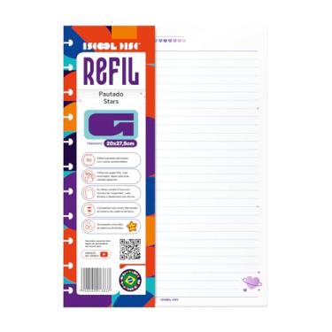 Imagem de Refil Caderno De Disco IsCool Pautado Star Grande 90g 50 F